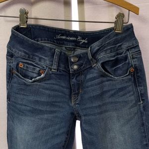 American Eagle Denim Jeans Size 2 Long Stretch Free Shipping